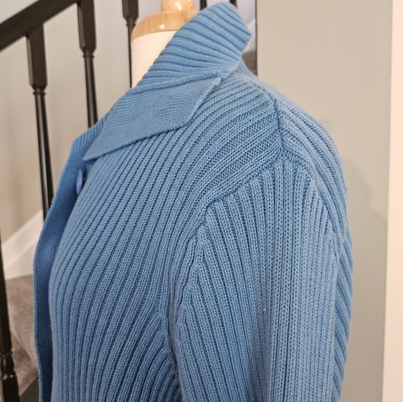 Relativity Woman – Lakeside Blue Ribbed Cardigan Sweater (Size 1X) - Picture 8 of 16